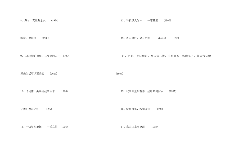 中国经典广告语_第2页