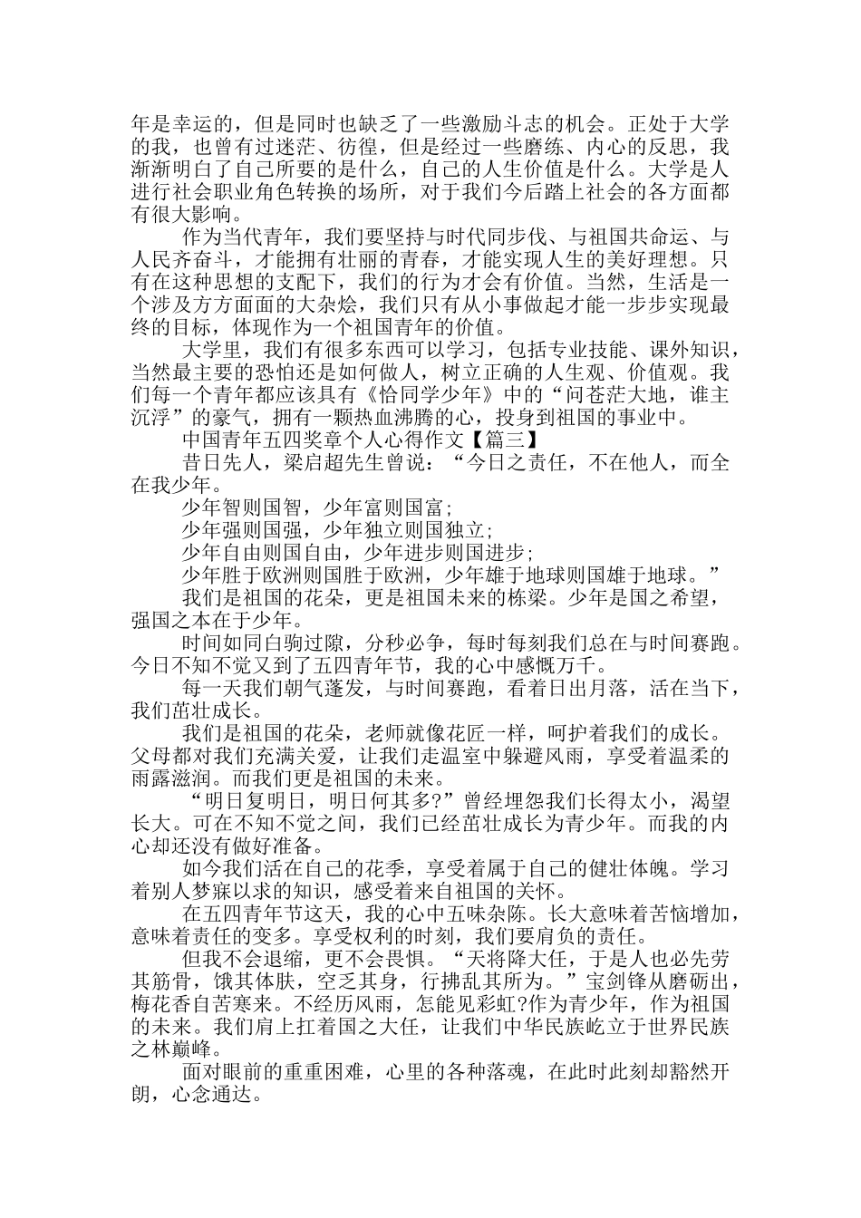 中国青年五四奖章个人心得作文5篇_第2页