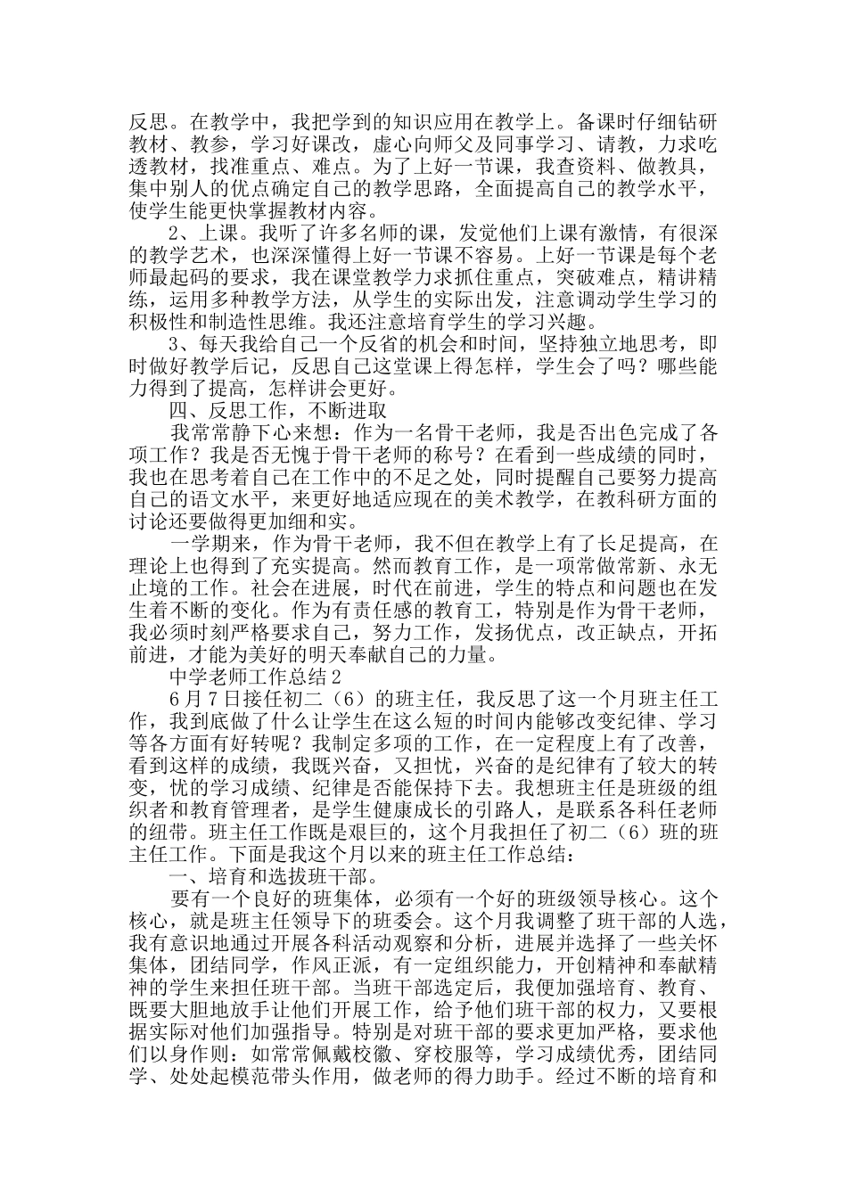 中学教师工作总结_第2页