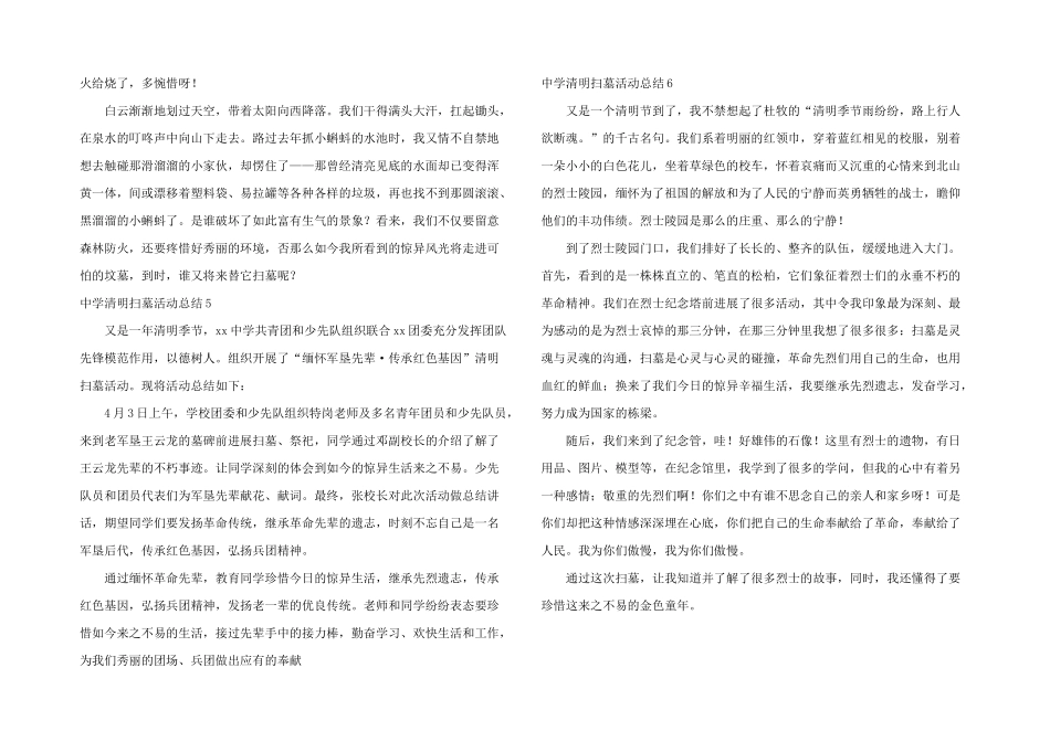 中学清明扫墓活动总结_第3页