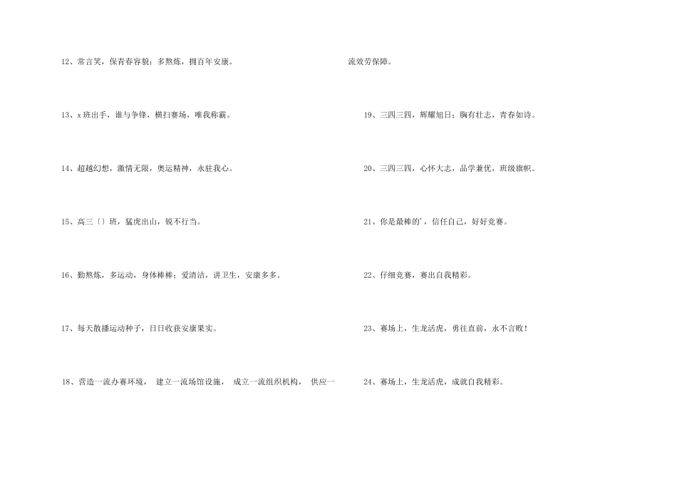 中学生运动会口号摘录30条_第2页