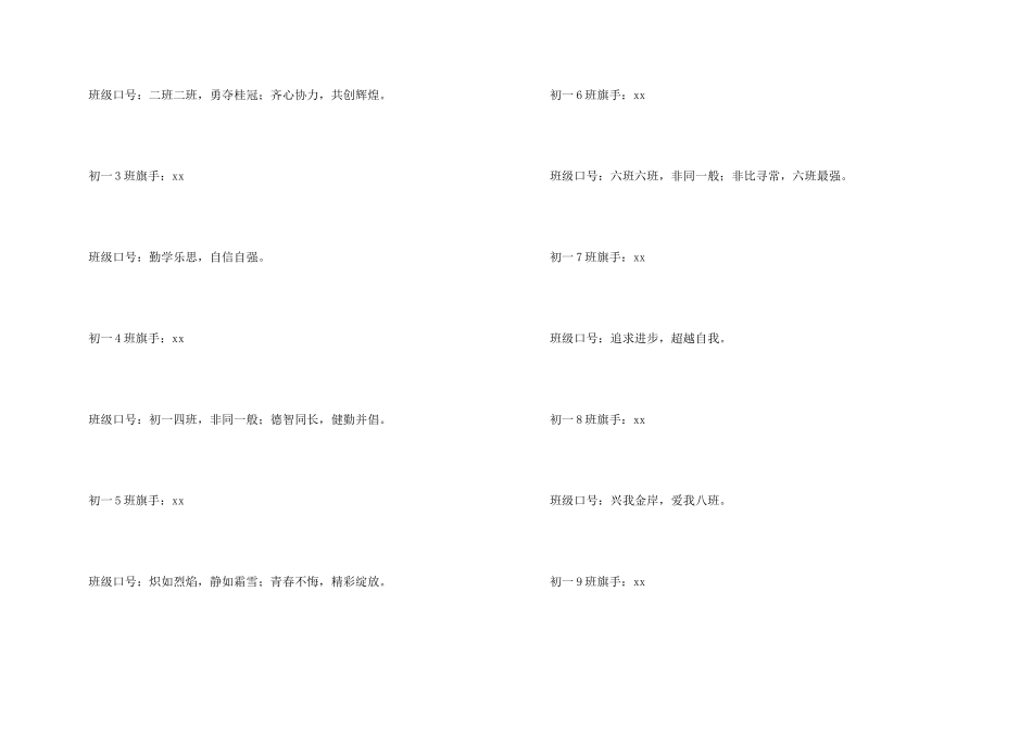 中学运动会班级口号_第3页