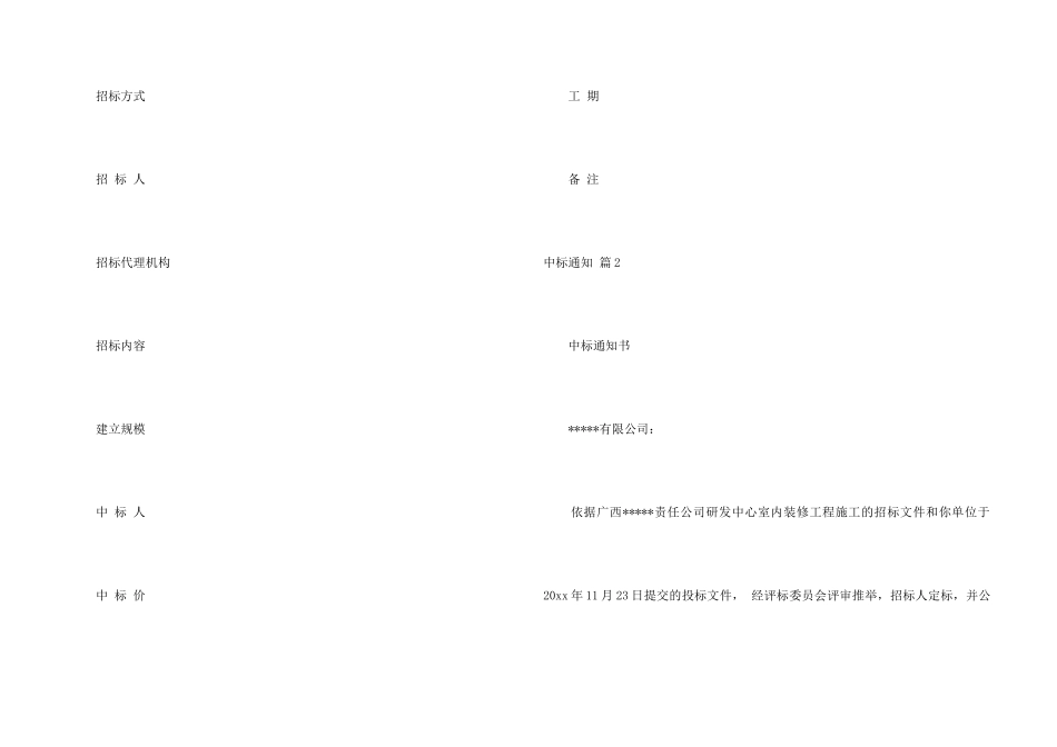 中标通知模板汇编九篇_第2页