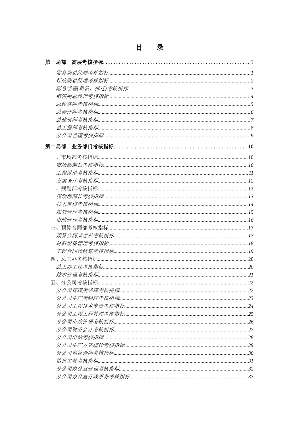 中远地产集团分公司绩效考核指标_第2页