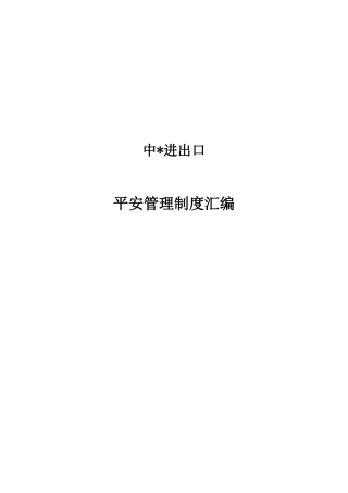 中进出口有限公司安全管理制度范本