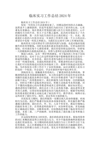 临床实习工作总结2024年