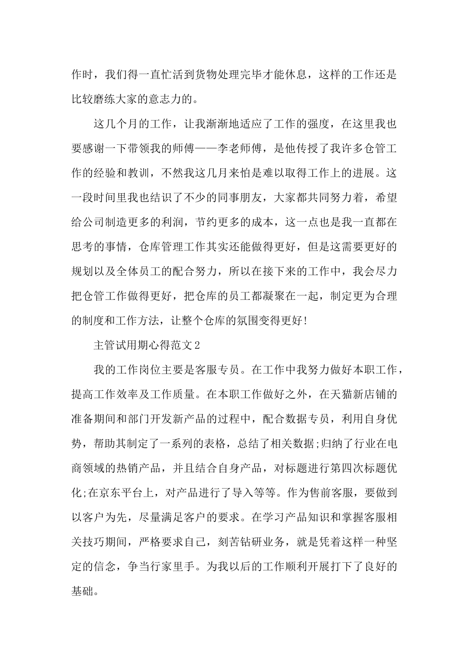 主管试用期心得范文5篇_第2页