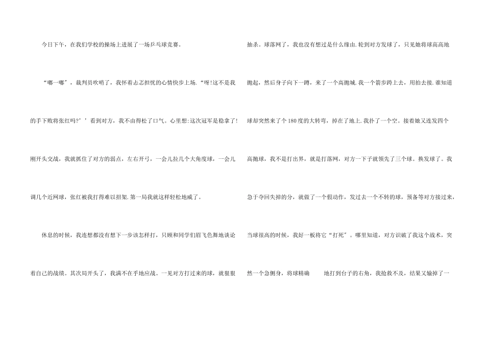 乒乓球比赛的600字十篇_第3页
