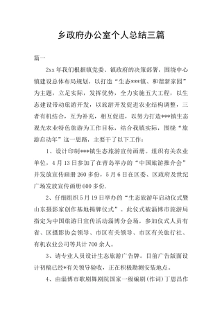 乡政府办公室个人总结三篇