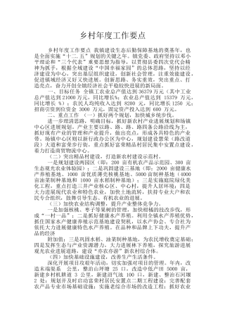 乡村年度工作要点