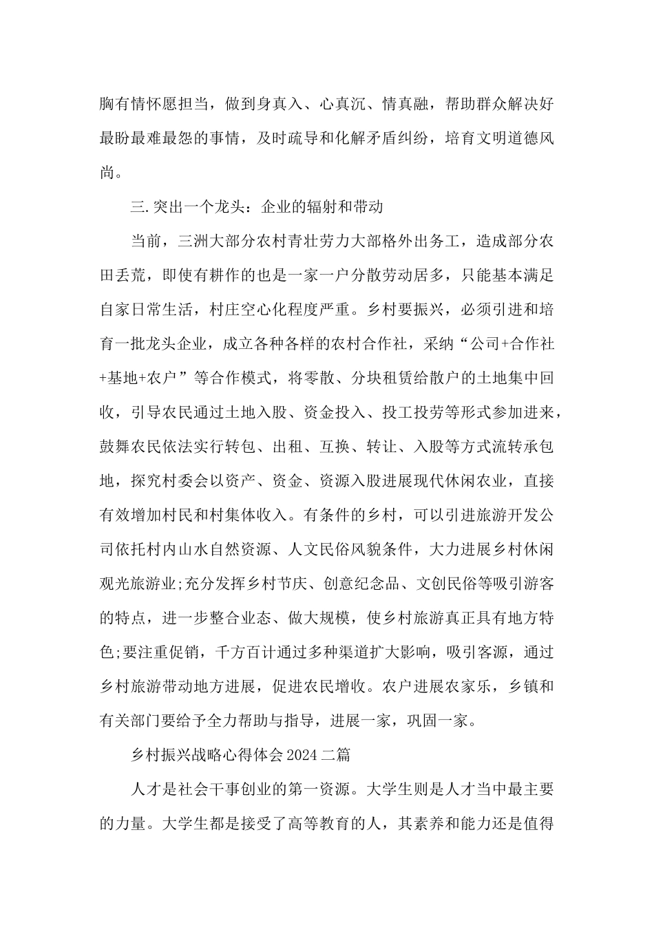 乡村振兴战略心得体会2024三篇_第3页