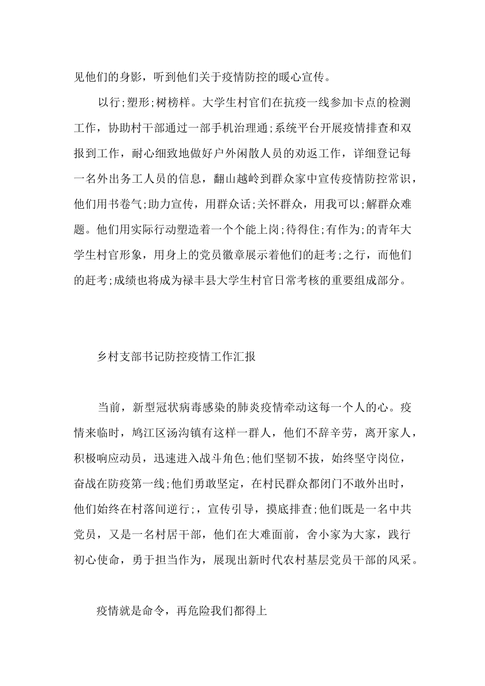 乡村支部书记防控疫情工作汇报_第2页