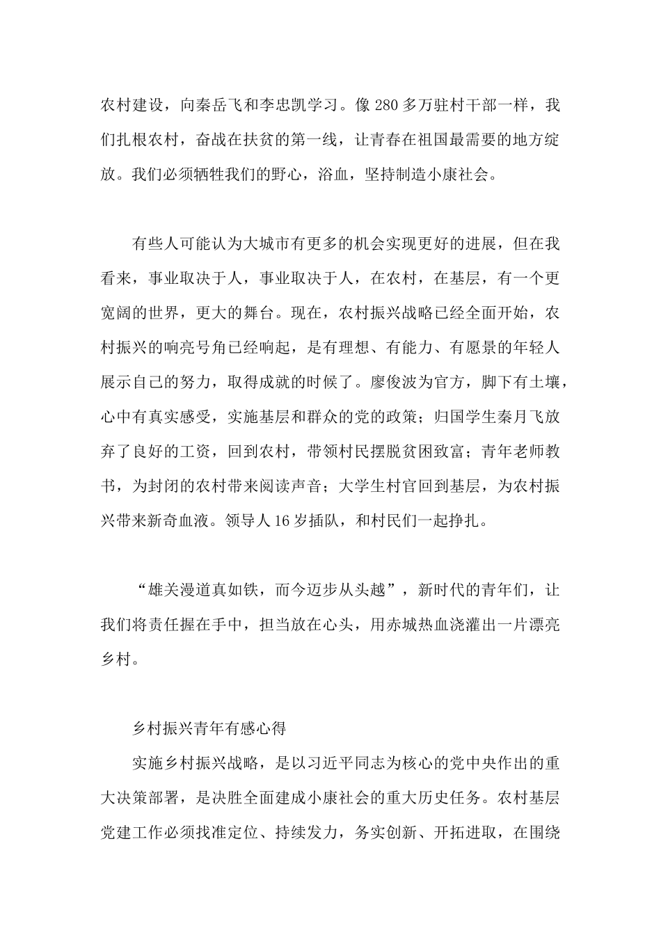 乡村振兴青年有感心得_第2页