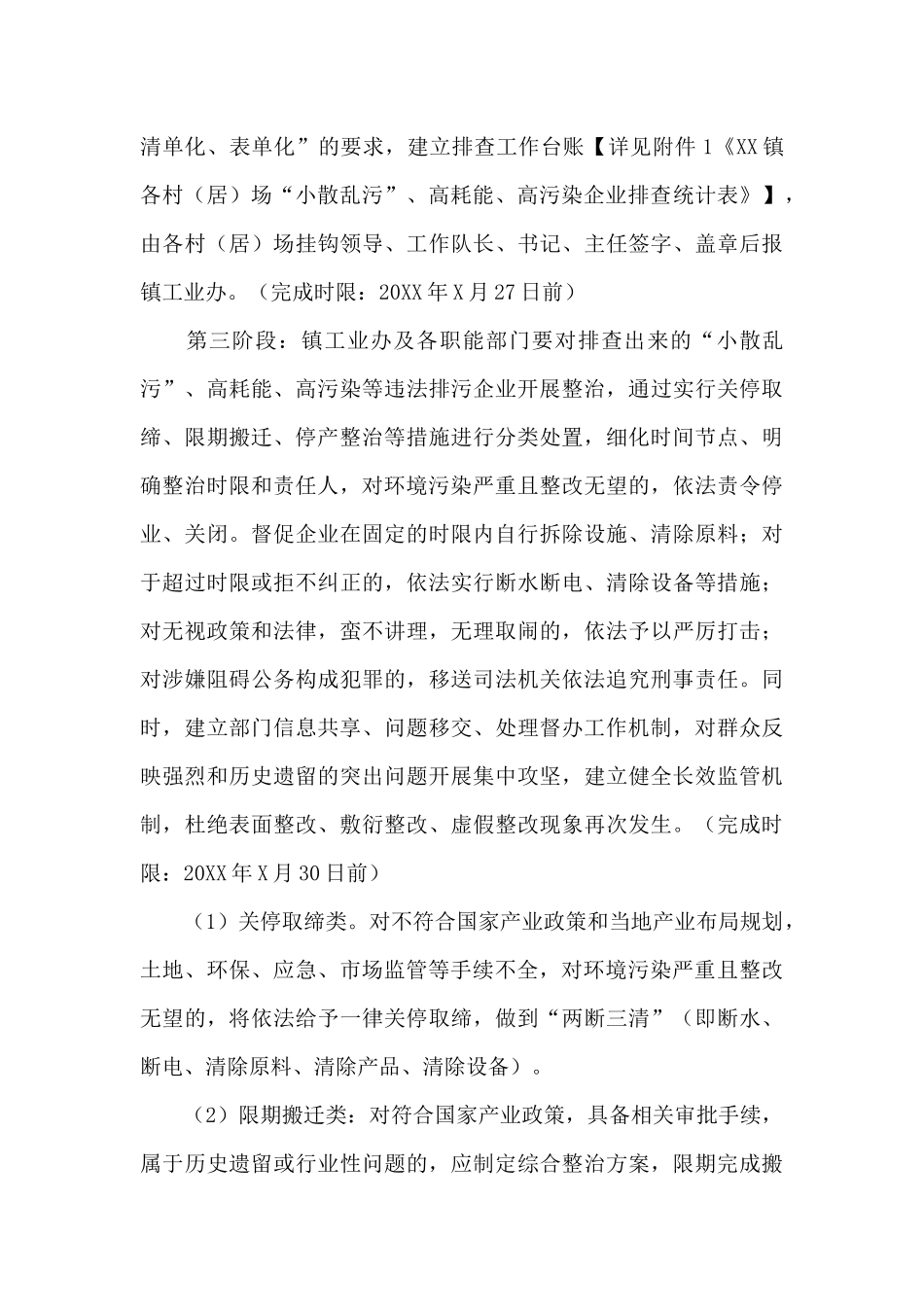 乡镇2024年开展“小散乱污”、高耗能、高污染企业排查整治工作方案范文_第3页