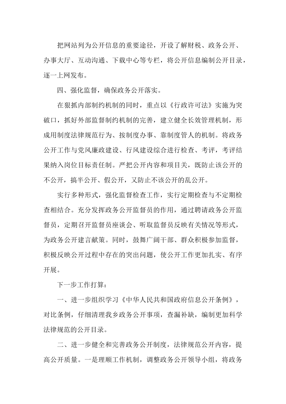 乡镇2024年政务公开工作总结范文_第3页
