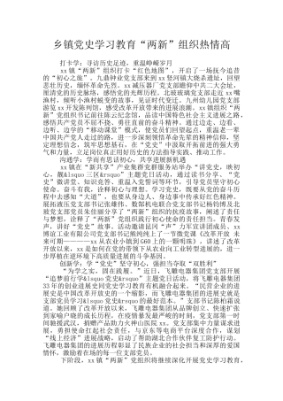 乡镇党史学习教育“两新”组织热情高