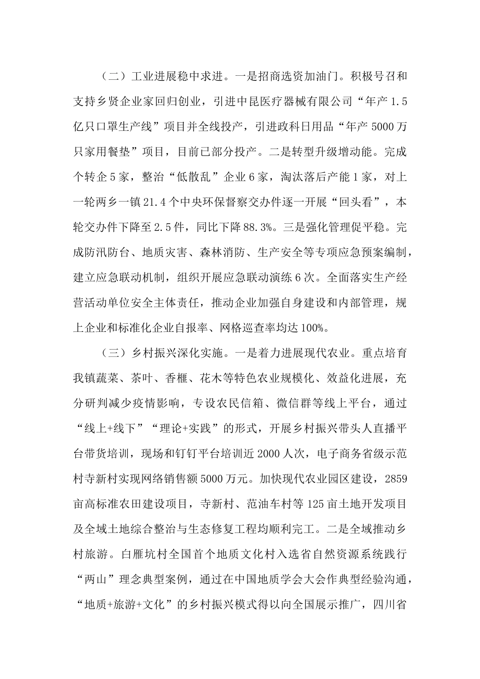 乡镇全面工作总结与2024年工作思路_第2页