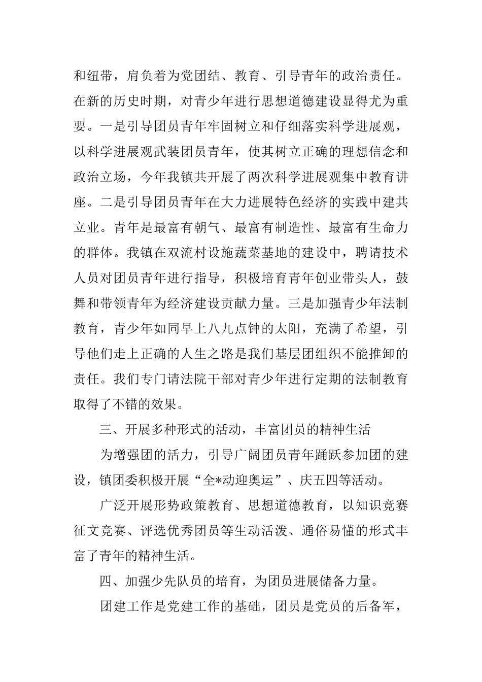 乡镇团委工作总结范文2024年_第2页