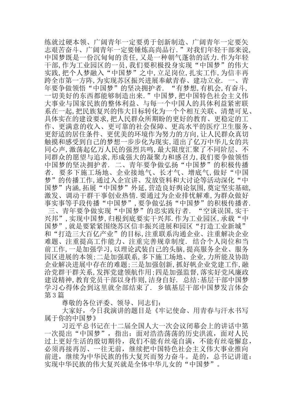 乡镇基层干部中国梦发言体会_第2页