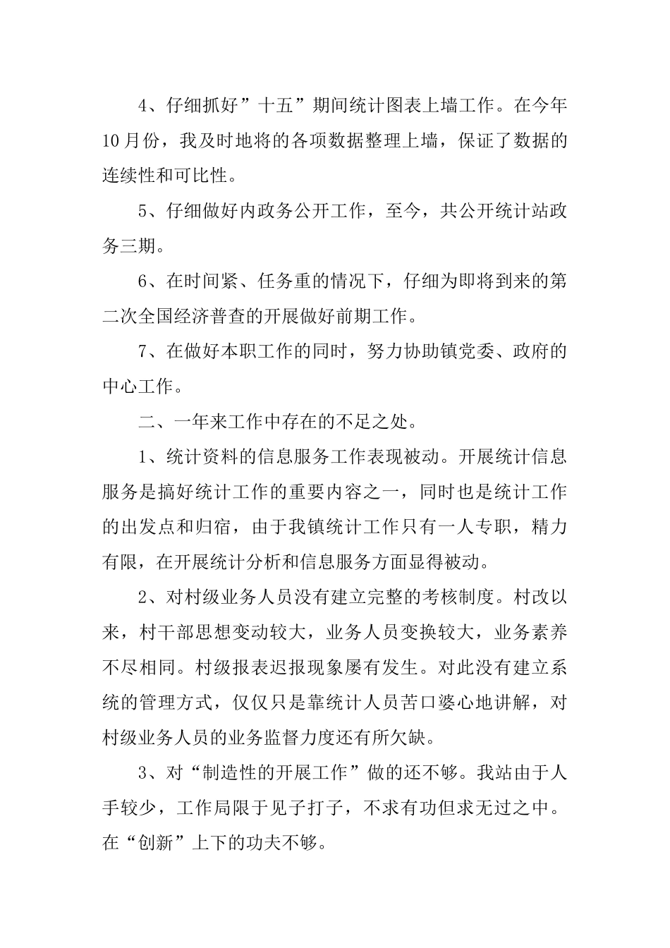 乡镇统计个人工作总结范文三篇_第2页