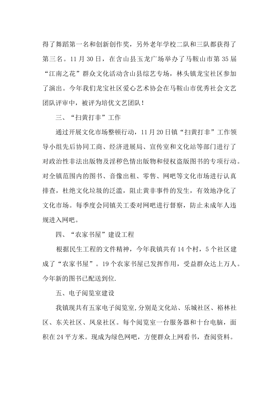 乡镇综合文化服务中心2024年工作总结_第3页