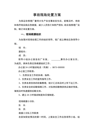 事故现场处置方案