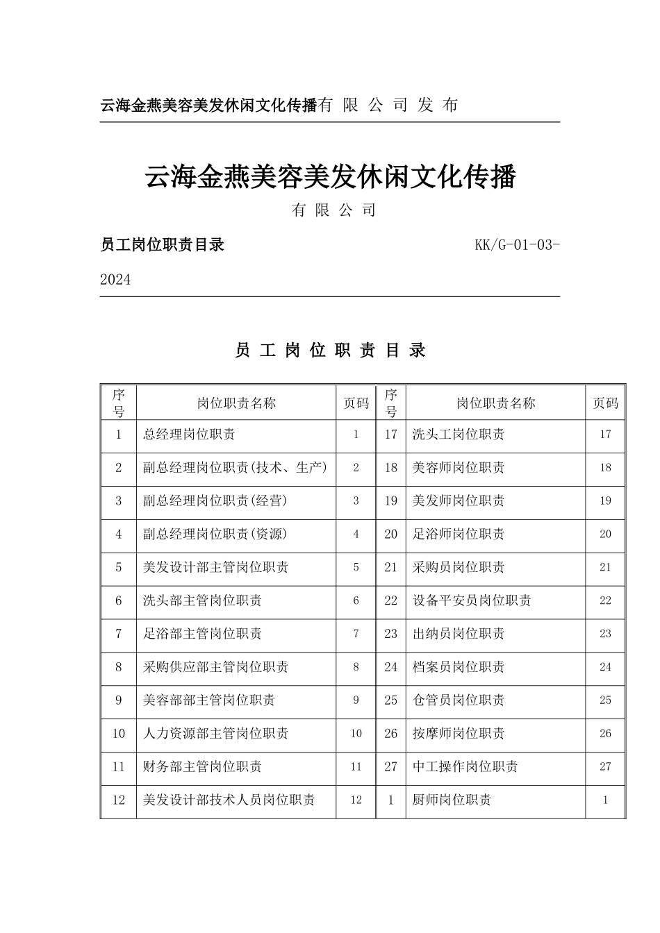 云海金燕美容美发休闲文化传播公司的岗位职责_第2页