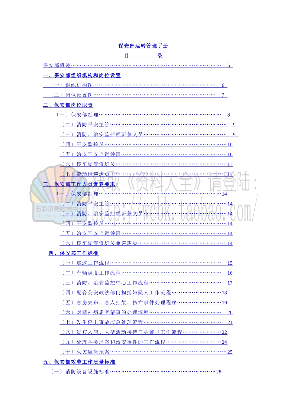 五星级大酒店保安部运转管理手册_第2页