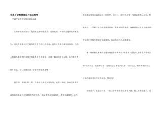 交通安全教育宣传片观后感受
