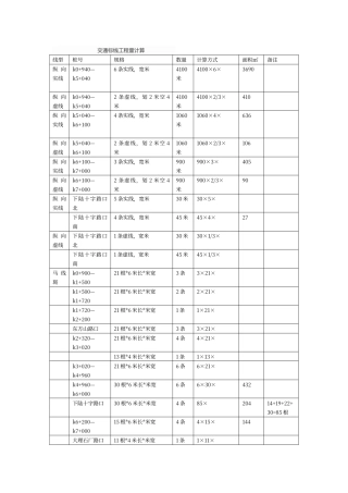 交通标线工程量计算