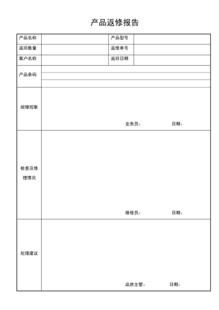 产品返修报告