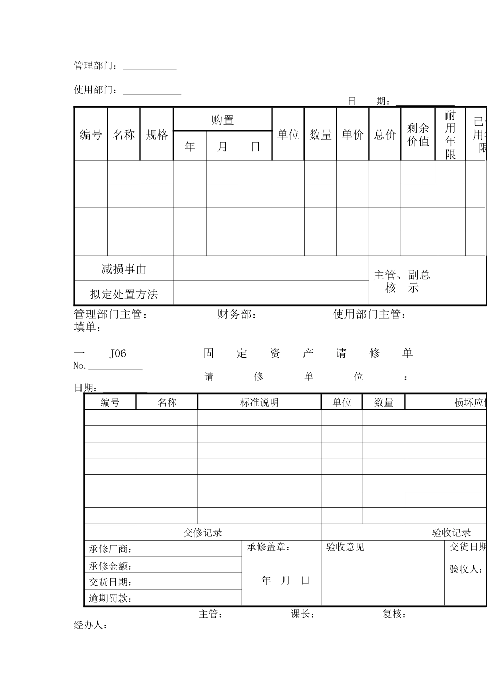 人事行政管理表格J横表格_第2页