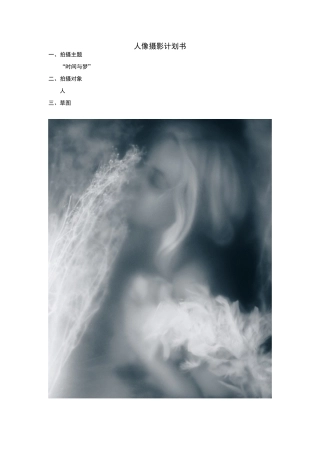 人像摄影计划书