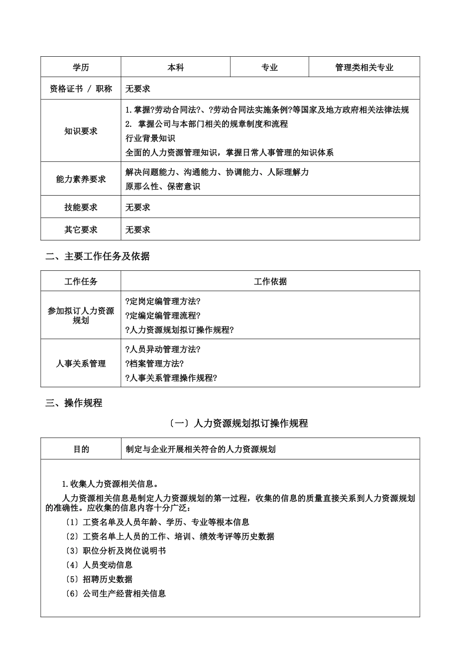 人力资源中心各岗位操作规程及流程_第2页