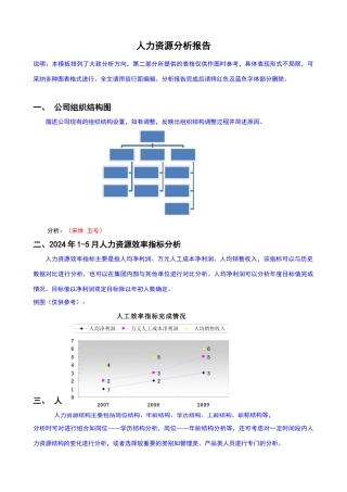人力资源分析报告模板