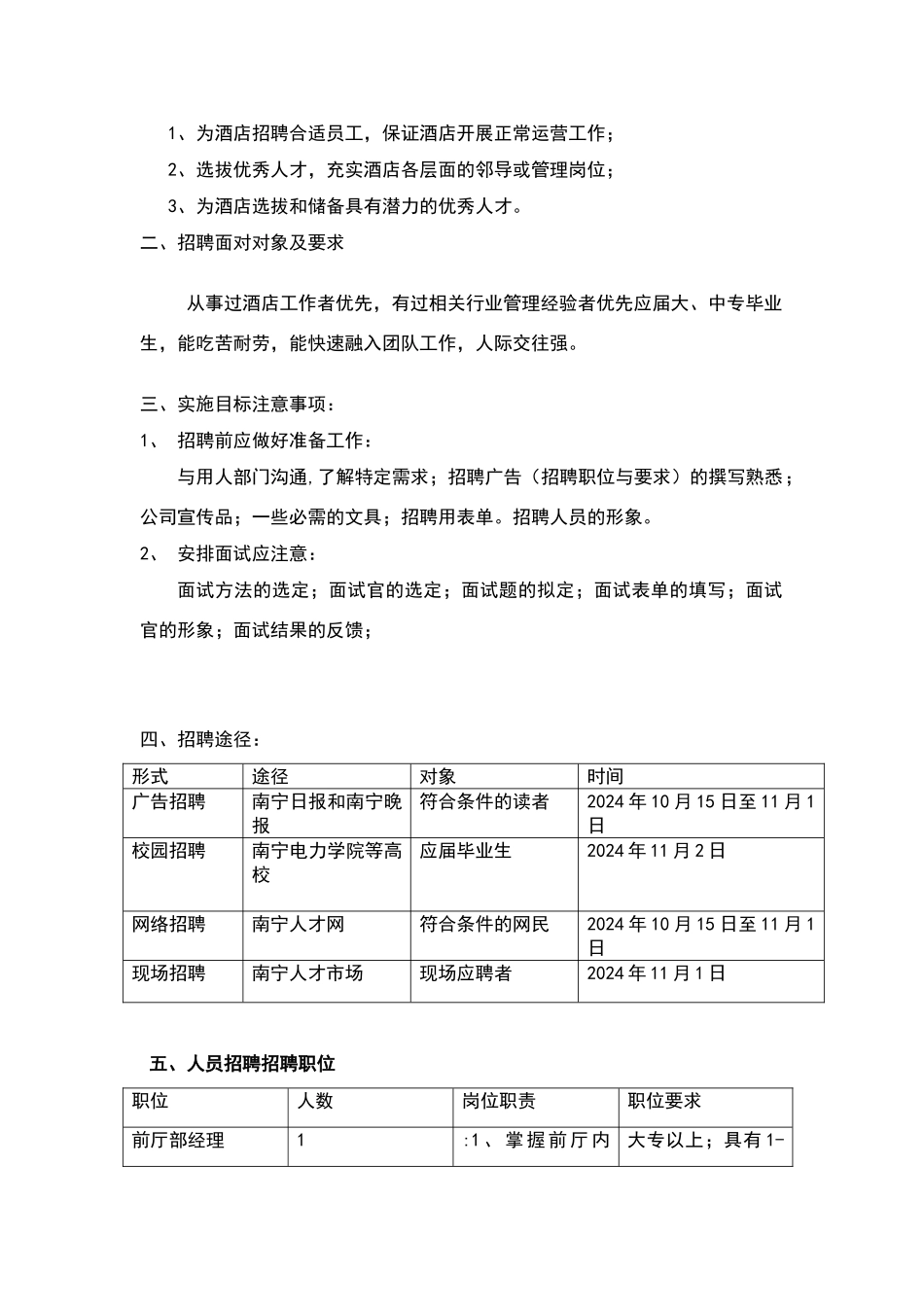 人力资源招聘计划书_第2页