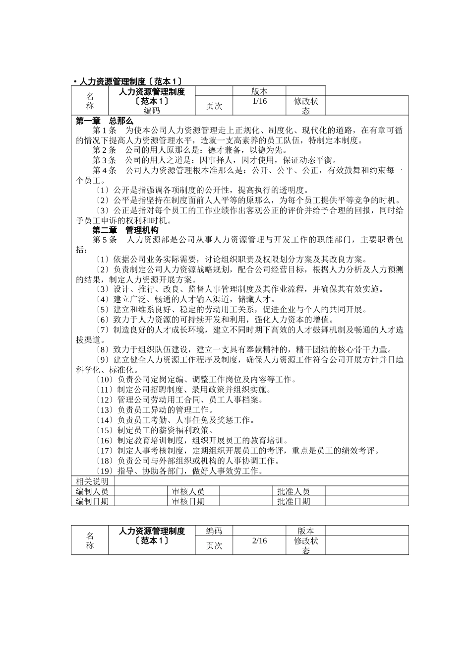 人力资源管理制度_第1页