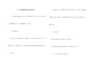 人力资源规划方案合集
