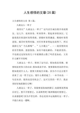 人生感悟的文章