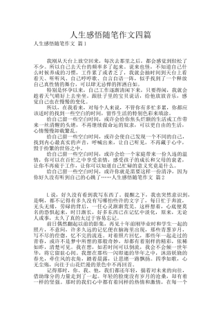 人生感悟随笔作文四篇