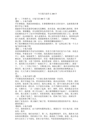 今天我当家作文300字精选