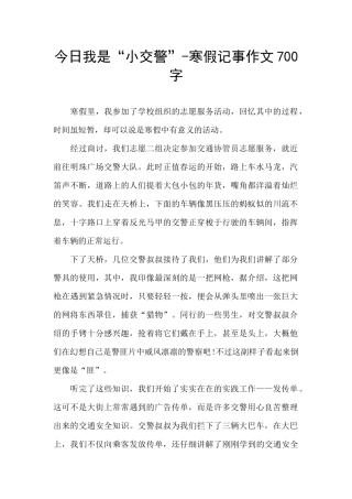 今天我是“小交警”