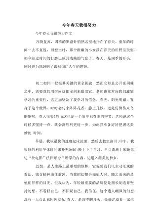 今年春天我很努力