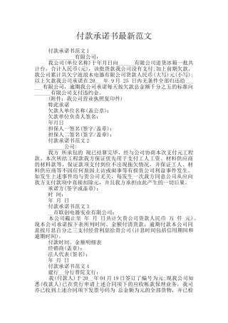 付款承诺书最新范文