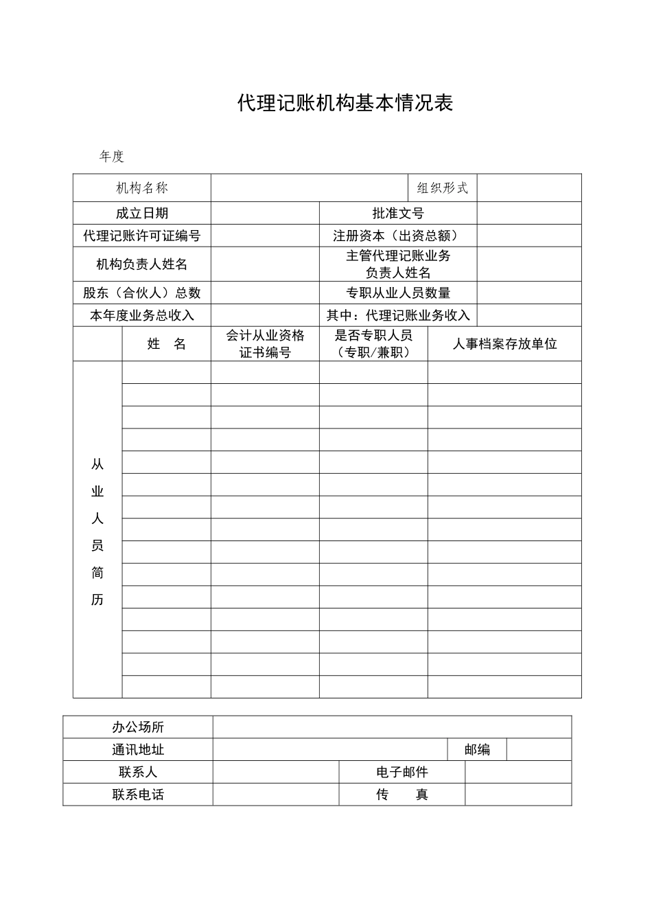 代理记账机构基本情况表_第1页