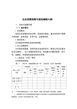 企业发展战略与规划编制大纲