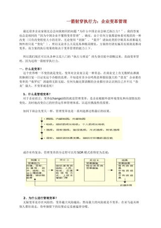 企业变革管理知识分析