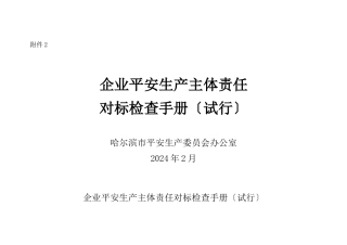 企业安全生产主体责任对标检查手册
