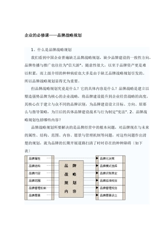 企业必修—品牌战略规划