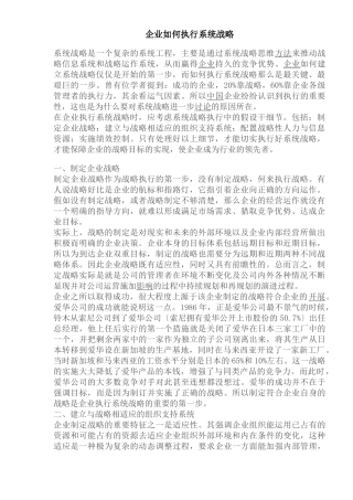 企业战略支持系统制定